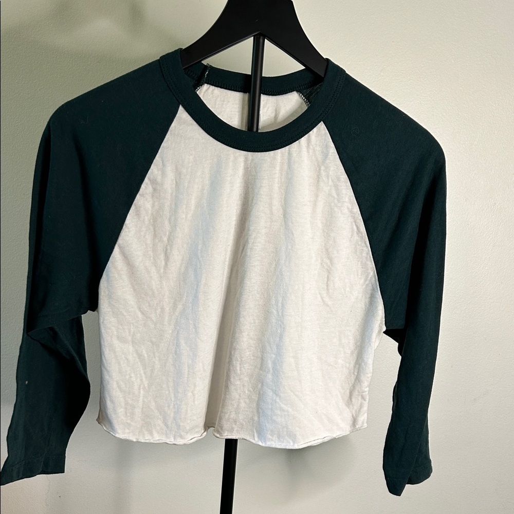 American Apparel Black and White Long Sleeve Tee